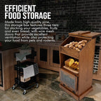 Peaceful Classics Wooden Bread & Veggie Storage Bin w/Lid, Decorative Potato & Onion Bin, Cherry