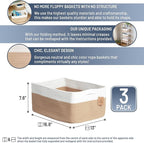 NaturalCozy Storage Baskets 16.8”x13”x7.6” Cotton Rope Woven Baskets for Organizing 3-Pack | Toy Storage Bins | Basket for Shelves, Laundry, Blanket, Clothes, Closet, Kitchen, Bathroom, Gifts