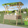 Outdoor Vendor Cart, Portable Cart with Canopy, Movable Stall Display Stand, Foldable Vending Stand Kiosk Display Trolley with Canopy, for Market, Street Food, Events(Green 5,120cm/47.2in)