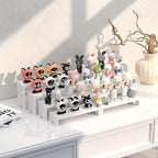 2 Set Large White Wooden Tiered Riser Display Stands for Vendor Events,Stackable Wooden Cupcake Stand,Farmhouse Decor Wood Dessert Table Display Set,Vendor Booth Display Items,Food Display Risers for Party（12-11.2-10.4-9.6IN）
