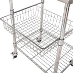 Seville Classics Commercial Work Table Island Utility Cart Prep Station, for Restaurant, Kitchen, Warehouse, Garage, Hotel, Home, Stainless-Steel Top NSF , 24" W x 20" D