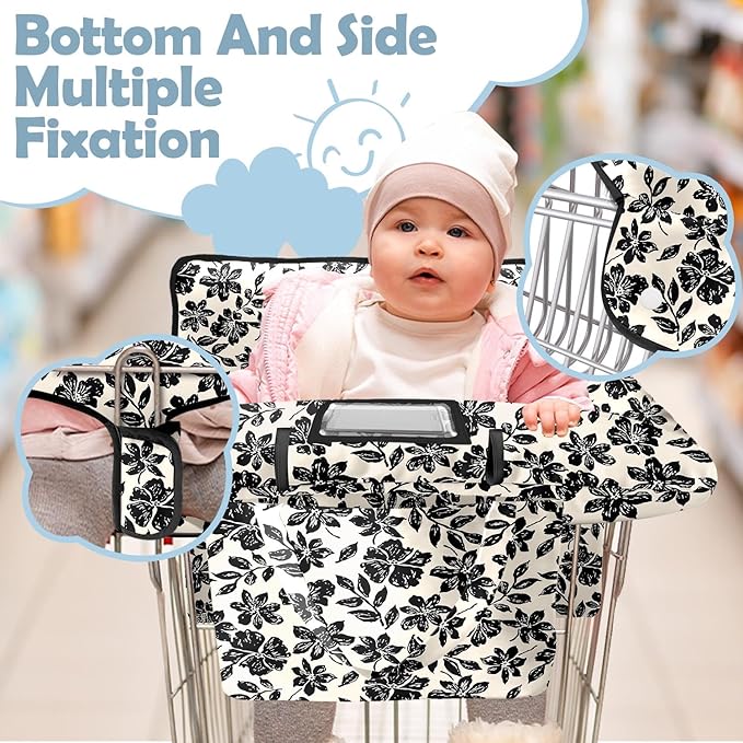 Shopping Cart Cover for Baby Girl Boy 2-in-1 High Chair Water Resistant High Chair Cover Blue Sailboat Gender Neutral Cart Cover for Babies Padded Grocery Cart Cover for Baby