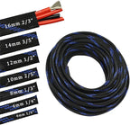 30ft PET Expandable Sleeving Wire Cable Sleeve (2/3", Steel Blue&Black)