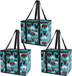 BeeGreen Large Waterproof Reusable Bags Christmas Heavy Duty Shopping Tote for Groceries Pool Gift with Webbing Handles