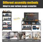 PrimeZone Storage Shelves 5 Packs 5 Tier Adjustable Garage Storage Shelving, Heavy Duty Metal Storage Utility Rack Shelf Unit for Warehouse Pantry Closet Kitchen, 35.5" x 15.75" x 71", Black