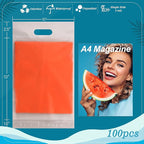 JinRuiKJ Frosted T-Shirt Bags with Handle, Thank You Bags for Small Business, Durable Self-Sealing Packaging Bags for Clothing, Boutique & Shipping - 10x13 Inch 100 Pcs