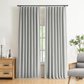 Vision Home Light Gray Pinch Pleated Full Blackout Curtains Linen Blended Room Darkening Curtain Panels 112 inch for Living Room Bedroom Thermal Insulated Pinch Pleat Drapes with Hooks 40" Wx112 Lx2