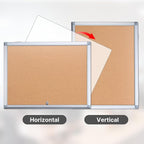 Enclosed Cork Bulletin Board Tamper-Proof Dispaly Case, Aluminium Frame, All-Weather Cork Noticeboard, Outdoor Enclosed Cork Board for School, Office, Restaurant, Hospital (20 X 26 Inches)