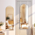 Hasipu Door Mirror Full Length, 47.2 x 15.7 Inch Full Body Wall Mirror Over The Door Hanging Mirror for Bedroom, Living Room, Cloakroom（White）