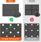 TORACK 4 PCS 12"x16" Metal Pegboard Panels for Garage, Workbench, Shop, Tool Organizer Peg Board with 1/8" & 1/4" Holes, Modular Wall-Mounted Pegboard for Pegboard Hooks (Black)