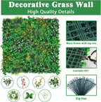Artificial Grass Wall Panels, 20''x20'' 6pcs Boxwood Wall Panels with Tropical Leaves, Faux Greenery Privacy Fence Screen, Grass Backdrop for Outdoor Indoor Garden Birthday Wedding Decor
