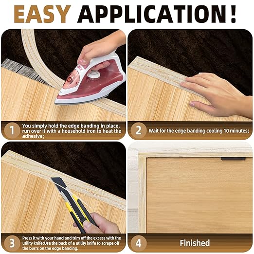 GSCIT Club Oak Edge Banding, 1 1/2 inch x 50ft roll of Veneer Edge Banding -Pre-glued Flexible, Real Wood Tape Banding for Cabinet Repair Furniture Restoration