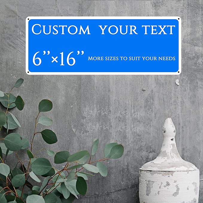 custom street sign,Custom Sign, Double-sided，Aluminum Weatherproof Metal Sign Multiple Sizes, Customize for outdoor, Business, Workplace, office, Home, Delivery Signs(6 * 16 Inch)