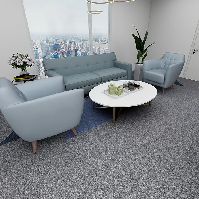 16-Pack 20"x20" Carpet Tiles, Non-Adhesive Soft Padded Floor Squares with Seamless Look for Home, Office, Indoor & Outdoor Use (43 Sq Ft) (J2)