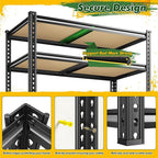72.2" H Garage Shelves 2230LBS Storage Shelves, 5 Tier Adjustable Metal Shelving, Heavy Duty Shelving for Storage, Basement, Warehouse, Pantry, Kitchen, 35.5" W x 19.5" D x 72.2" H, Black, 2 Pack