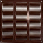 Repa Market 12x12 Inch Air Vent Cover/Brown Galvanized Steel Louvered Grill Cover with Mesh Screen/Wall or Ceiling Vent/Durable Flush Mount HVAC Register for Indoor and Outdoor Ventilation