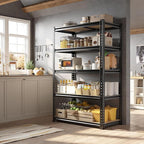 63" H Garage Shelving 31.5" W Storage Shelves Adjustable 2000LBS Metal Shelving Heavy Duty 5 Tier Garage Shelves for Pantry Kitchen Basement Warehouse
