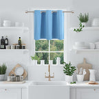 ChrisDowa Blackout Curtains 36 Inches Long for Living Room, Grommet Thermal Insulated Room Darkening Curtains for Bedroom (1 Panel Set, Sky Blue, 42W x 36L)