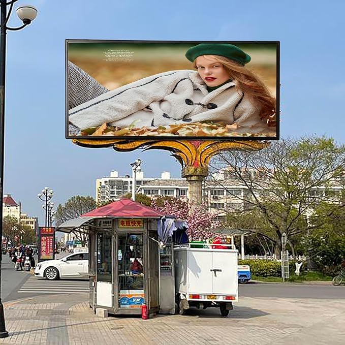 P5 Outdoor LED Sign 65"×34" – Full Color Scrolling Display Board with WiFi/USB Control, 320×160 High Resolution, IP65 Waterproof for Storefront Advertising