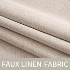 MIULEE 100% Blackout Linen Textured Curtains for Bedroom Solid Thermal Insulated Natural Beige Grommet Room Darkening Curtains & Drapes Luxury Decor for Living Room Nursery 52 x 120 Inch (2 Panels)
