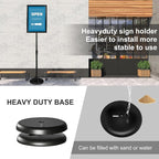 Adjustable Poster Sign Stand with Heavy Duty Base Sign Holder Aluminum Snap Open for 11x17 inches Both Vertical and Horizontal View Displayed Used for Living and Business(Black-2pack)