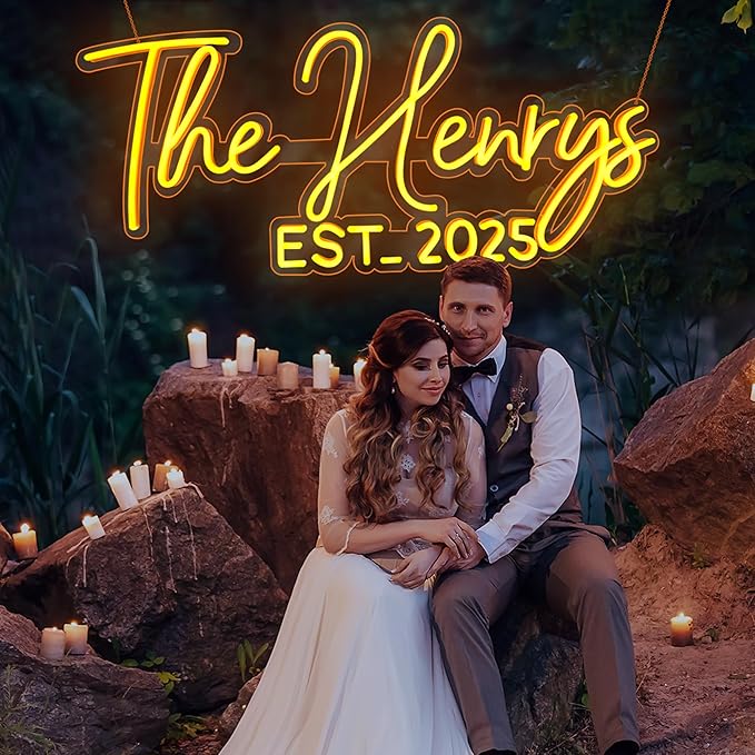 Custom Neon Signs for Wall Décor, Neon Name Sign Personalized for Wedding Birthday Party Event Backdrops, LED Neon Light Signs Customizable for Home Bedroom Shop Bar Salon Decor