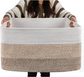 OIAHOMY Large Blanket Basket, 22”x17”x12” Rectangle Woven Baskets, Nursery Blanket Storage Living Room, Toy Storage With Handle, Large Baskets for Organizing-Gradient Yellow