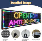 P10 52x14 inch Full Color WiFi LED Display Sign Outdoor Waterproof lP45 Digital Boardfor Restaurants, Cafes & Bars with Dynamic Ads, Remote Programming and Easy Setup