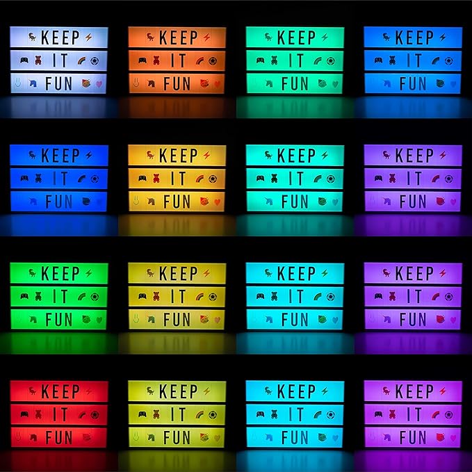 BONNYCO Cinema Light Box A4 Rose Gold 16 Colors with 400 Letters and Emojis, 10 Premium Cards, Remote Control and 2 Markers. Led Light Up Sign, Novelty Gifts for Women. Gifts for Girls Christmas