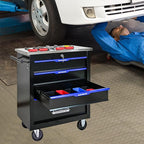 4 Drawers Rolling Tool Box on Wheels, Multifunctional Tool Chest Cabinet with Lock, Drawers Rolling Tool Cart Trolley Organizer Tool Storage Case for Garage,Warehouse - DIY Interconnectable
