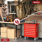 7 Drawers Rolling Tool Chest with Wheels, Portable Rolling Tool Boxes with Wheels, Tool Box Storage Cabinet with Locking System for Workshop(Red, 7 Drawers)
