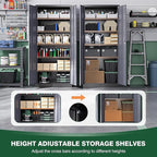 Letaya Metal Garage Storage Cabinets with Lock Door and Adjustable Shelves, Steel Tool Cabinets for Home,Office,Warehouse Organisieren (Black Grey, 72" H)
