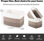 OIAHOMY Woven Storage Basket, Cotton Rope Baskets for Toys,Towel, Clothes, Used to Bathroom,Living Room,Nursery,Bedroom, 16"x12"x10"- Pack of 3, Gradient Dark Brown