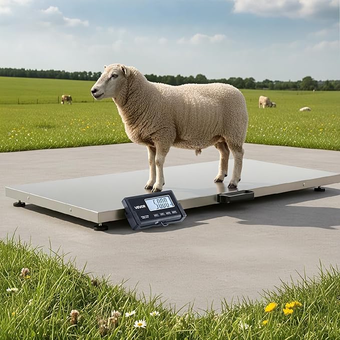 VEVOR Digital Shipping Scale, 0.1 lbs High Accuracy, 660 lbs Postal Scale with LCD Display, Hold/Tare Function & AC/DC Power Supply, Fit for Packages, Postage, Luggage, Battery & Adapter Included