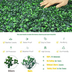12 Pieces 20” X 20” (33.3 Sq.Ft) Artificial Hedge Boxwood Panels UV Protected Boxwood Hedge Grass Wall Green Greenery Plant Mats Backdrop Panels for Indoor Outdoor Garden Backyard Fence