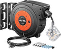 DEWENWILS 40 FT Retractable Extension Cord Reel with 6 Grounded Outlets, Twist-lock Stopper, 12/3C SJTOW Heavy Duty Power Cord, Wall/Ceiling Mounted for Garage, Workshop, ETL Listed