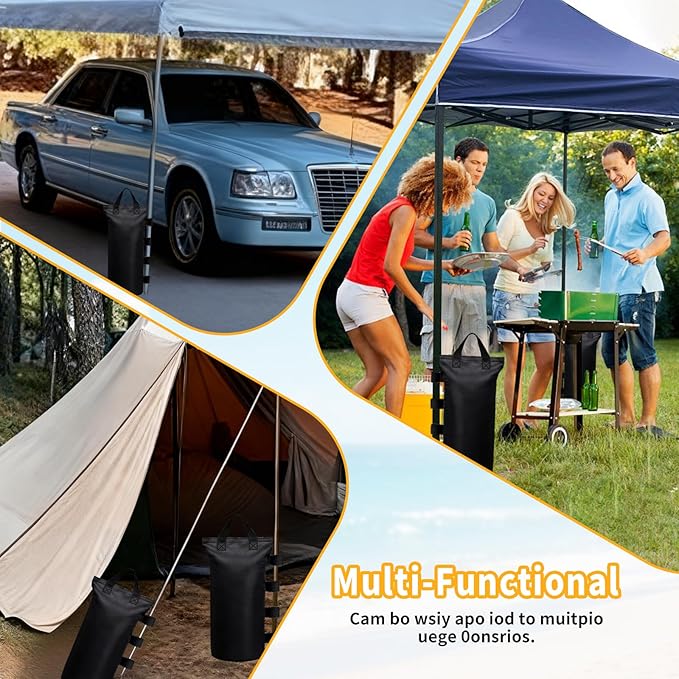 Extra Large Canopy Weights Bag Leg Weight for Pop up Canopy Tent Gazebo Patio Instant Outdoor Sun Shelter,120LBS Tent Weight Sand Bags (4Set Black)