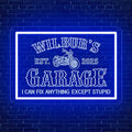 Custom Garage Neon Sign for Workshop, Personalized LED Neon Lights Motorcycle Signs for Wall Decor, Customized Garage Light Up Signs for Carport Repair Shop Carbarn Man Cave Business, Men Dad Gifts
