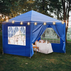 10x10 FT Party Tent, Outdoor Wedding Tents for Parties, Canopy Event Tent with 4 Removable Sidewalls, Waterproof Gazebo Shelter for Birthday Parties, Weddings, BBQs & Events (10X10FT-4Sides Blue)