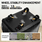(Medium) Fanwoli Reusable Grocery Bag on Wheels with Upgraded Wrinkle-Resistant Fabric | Enhanced Stability Wheels & Extended Handle | Foldable Shopping Trolley for Laundry, Carries Up to 66 L