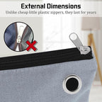 2 Pcs Interoffice Mailer Canvas Transit Sack Zipper Bag 18" x 14" Large Zipper Pouch with Grommet Interoffice Mail Bag (Gray)