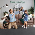 30 Pack Carpet Tile - 12” X 12” Self Adhesive Carpet Floor Tiles Anti-Slip Squares Peel and Stick Floor Tile DIY Installation for Bedroom (Black)
