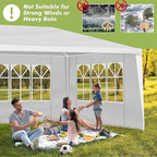 10x20 FT Party Tent, Outdoor Wedding Tents for Parties, Canopy Event Tent with 4 Removable Sidewalls, Waterproof Gazebo Shelter for Birthday Parties, Weddings, BBQs & Events (10X20FT-4Sides White)