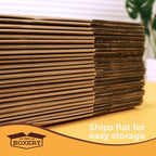 The Boxery 14"x8"x5" Brown/Kraft Corrugated Cardboard Shipping Boxes 25-Pack | Mailing, Packing, Moving & Storage for Business/Home – Durable - Eco-Friendly, Recyclable - Made in the USA