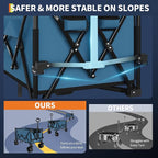 35" Foldable Wagon for Beach with 350lbs Weight Capacity, Heavy Duty 280L Extra Large Collapsible Foldable Wagon for Camping, All Terrain Beach Wagons Extended with Cup Holders for Sand