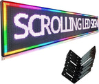 HS P10 115'’x20’’ Programmable Led Sign, Outdoor Digital Scrolling Signs, Open Neon Signs, Electronic Message Display Screen Banner Board, Full Color High Brightness WIFI Control Customized text for Business Store Advertising Restaurant Window