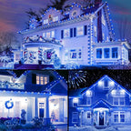 Brightown C9 Christmas String Lights, Blue and Pure White Commercia Outdoor Christmas Lights with 100 Strawberry C9 LED Bulbs, Waterproof Extendable UL Certified for Party Holiday Indoor Xmas Decor