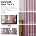 Joydeco Pinch Pleated Curtains - 100% Blackout for Bedroom, Pink Linen Curtains 40" W x 90" L, Thermal Insulated 2 Panels Light Blocking Drapes, Back Tabs for Living Room