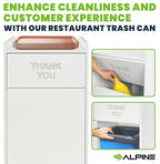 Alpine Restaurant Trash Can Cabinet - Commercial Trash Can 40 Gallon, Garbage Receptacle Indoor with Tray Holder for Restaurants, Cafeterias (White)