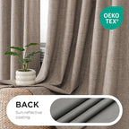 Joydeco Pinch Pleated Curtains - 100% Blackout for Bedroom, Linen Curtains 40" W x 90" L, Thermal Insulated 2 Panels Light Blocking Drapes, Back Tabs for Living Room